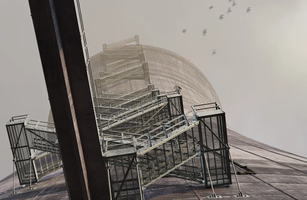 Documentation-driven 3D visualization of a natural-draft cooling tower by By the protocol.